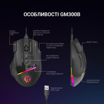 Мышка GamePro (GM300B) USB Black (GM300B)
