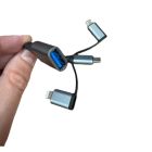 Перехідник OTG USB 3.0 AF to USB-C + Micro 5P + Lightning 0.11m 60W XoKo (XK-AC-155)