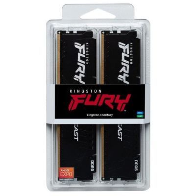 Модуль памяти для компьютера DDR5 32GB (2x16GB) 5600 MHz Beast AM5 Black Kingston Fury (ex.HyperX) (KF556C36BBEK2-32)