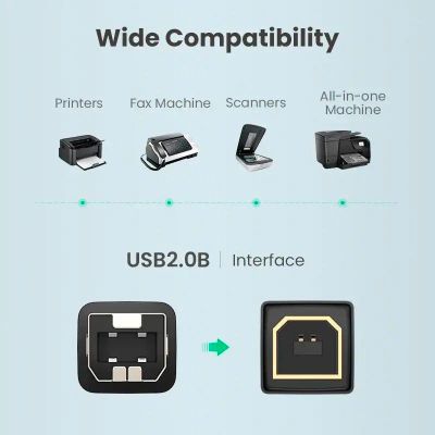 Кабель для принтера USB 2.0 AM/BM 1.0m US135 black Ugreen (20846)
