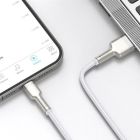 Дата кабель USB 2.0 AM to Lightning 1.0m Cafule Series Metal 2.4A White Baseus (CALJK-A02)