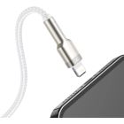 Дата кабель USB 2.0 AM to Lightning 1.0m Cafule Series Metal 2.4A White Baseus (CALJK-A02)