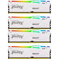 Модуль пам\'яті для комп\'ютера DDR5 128GB (4x32GB) 5600 MHz FURY Beast RGB White Kingston Fury (ex.HyperX) (KF556C40BWAK4-128)