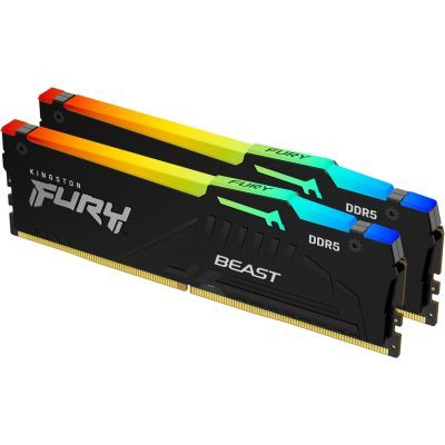 Модуль пам\'яті для комп\'ютера DDR5 16GB (2x8GB) 5600 MHz FURY Beast RGB Kingston Fury (ex.HyperX) (KF556C36BBEAK2-16)