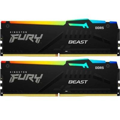 Модуль пам\'яті для комп\'ютера DDR5 16GB (2x8GB) 5600 MHz FURY Beast RGB Kingston Fury (ex.HyperX) (KF556C36BBEAK2-16)