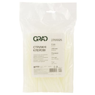 Клейові стержні Grad 8×200мм 1кг прозорі (2701025)
