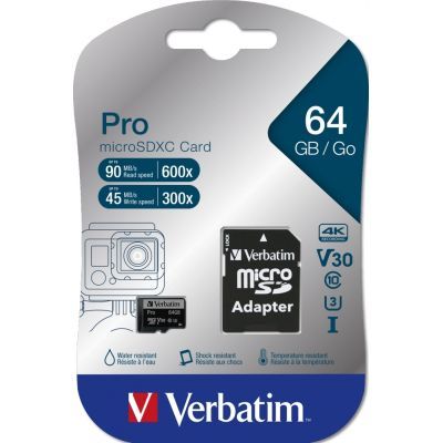 Карта пам\'яті Verbatim 64GB microSDXC class 10 UHS-III PRO (47042)