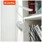 Настільна лампа ColorWay LED Flexible & Clip з вбудованим акумулятором 500mAh (CW-DL04FCB-W)