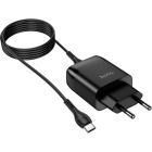 Зарядное устройство HOCO C72Q Glorious USB QC3.0 + cable USB to USB-C 18W Black (6931474732545)