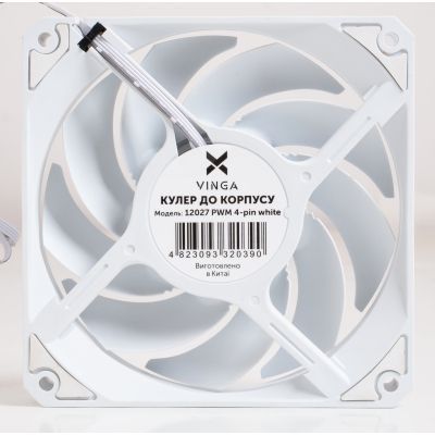 Кулер для корпуса Vinga (12027 PWM 4-pin white ОЕМ)