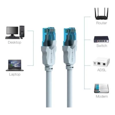 Патч-корд 5м, RJ-45 cat 5e UTP blue Vention (VAP-A10-S500)