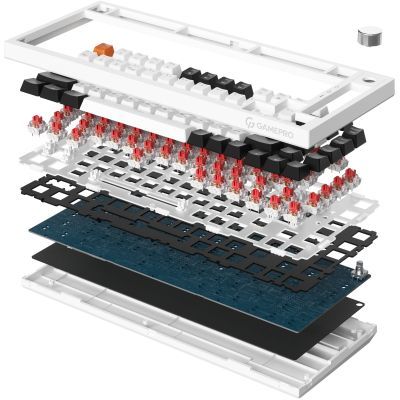 Клавіатура GamePro (MK160W) Hot-Swap Red Swich RGB USB UA White (MK160W)