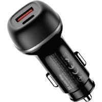 Зарядний пристрій ColorWay USB-C PD45W + USB QC3.0 car adapter (CW-CHA067PD-BK)