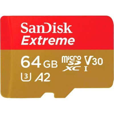 Карта пам\'яті SanDisk 64GB microSD class 10 UHS-I Extreme For Action Cams and Dro (SDSQXAH-064G-GN6AA)