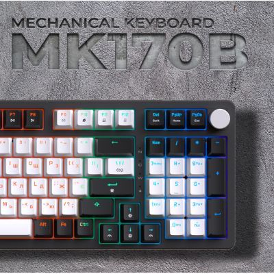 Клавіатура GamePro (MK170B) Hot-Swap Red Swich RGB USB UA Black (MK170B)