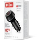 Зарядное устройство ColorWay USB-C PD65W + USB QC3.0 car adapter (CW-CHA068PD-BK)