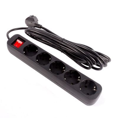 Мережевий фільтр живлення ColorWay (CW-PSEA55BK), 5 розеток/ 5M black (CW-PSEA55BK)