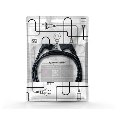 Кабель питания C13 1.8m 90° corner black Armorstandart (ARM73124)