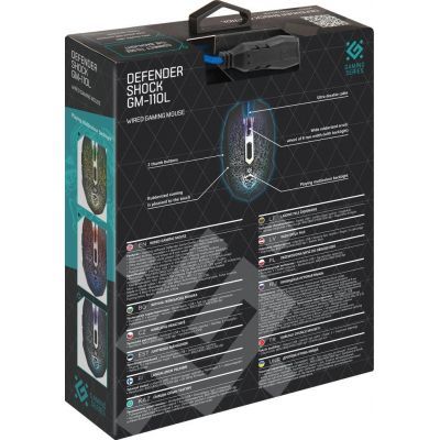 Мишка Defender Shock GM-110L Black (52110)