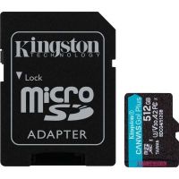 Карта пам\'яті Kingston 512GB microSDXC сlass 10 UHS-I U3 V30 A2 Canvas Go Plus G4 (SDCG4/512GB)