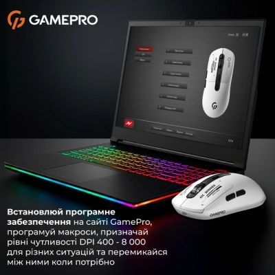 Мишка GamePro Genesis Winner Wireless/Bluetooth/USB White (GM079W)