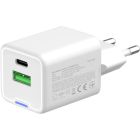 Зарядний пристрій ColorWay USB-C PD20W + 1xUSB QC4.0 white (CW-CHS062PD-WT)