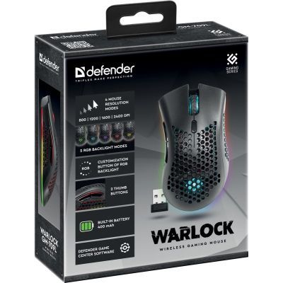 Мишка Defender Warlock GM-709L RGB Wireless Black (52709)