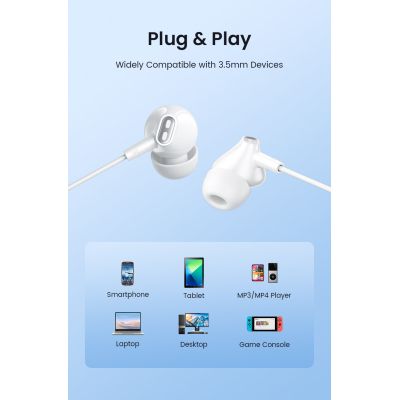 Наушники Vention Echo Lite 3.5mm In-Ear Wired White (GBAWAV)