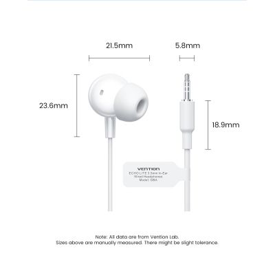 Наушники Vention Echo Lite 3.5mm In-Ear Wired White (GBAWAV)