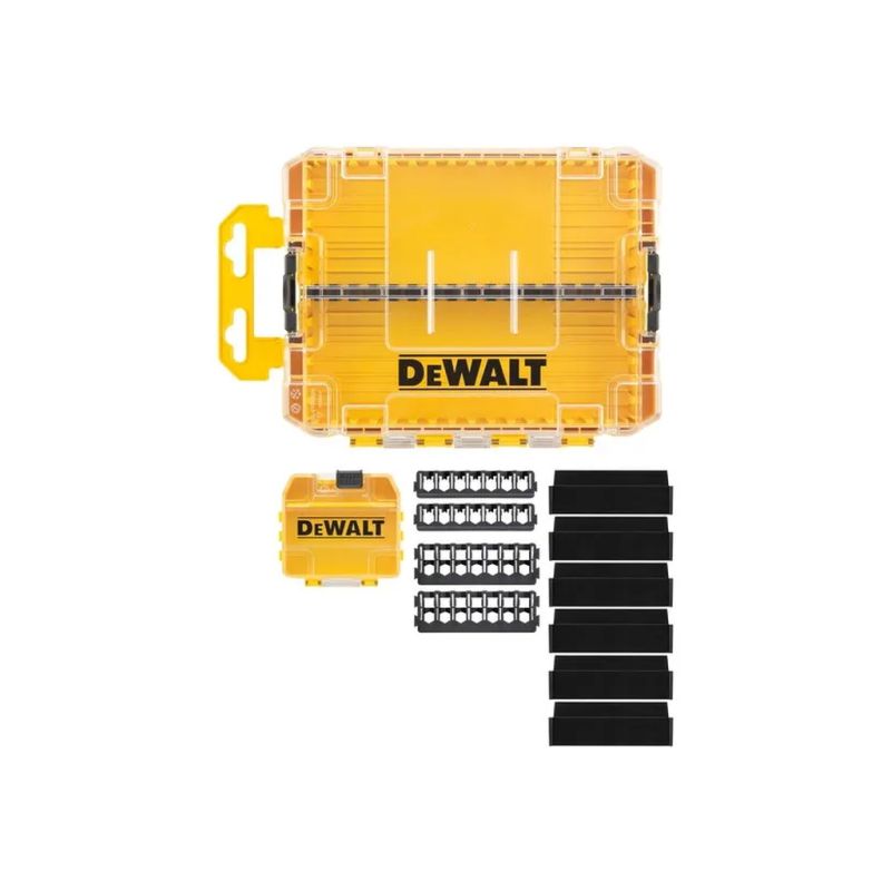 Ящик для інструментів DeWALT для біт системи TSTAK Tough Case М з футляро та касетами 4 шт, роздільники 6шт (DT70802)
