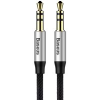 Кабель мультимедійний 3.5mm M to 3.5mm M 1.0m silver-black Baseus (CAM30-BS1)