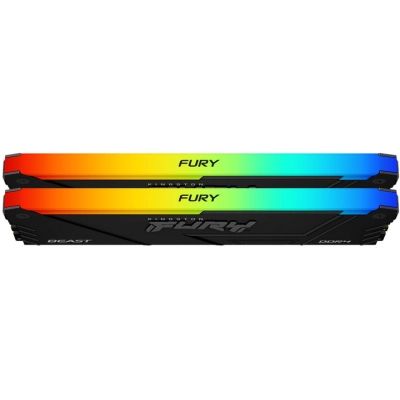 Модуль пам\'яті для комп\'ютера DDR4 32GB (2x16GB) 3200 MHz Beast RGB Black Kingston Fury (ex.HyperX) (KF432C16BB12AK2/32WP)
