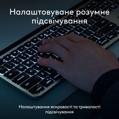 Клавиатура Logitech MX Keys S для MAC Bluetooth/Wireless UA Space Grey (920-011637)