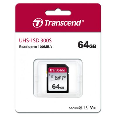Карта пам\'яті Transcend 64GB SDXC class 10 UHS-I U1 V10 (TS64GSDC300S)