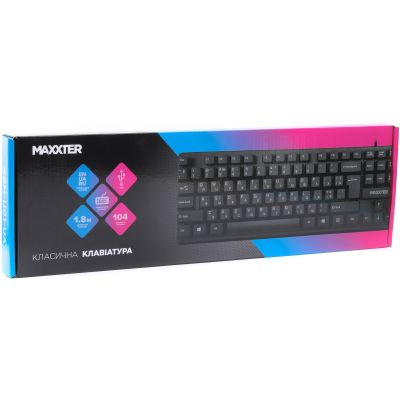 Клавиатура Maxxter (KBM-U01-UA) USB Black (KBM-U01-UA)