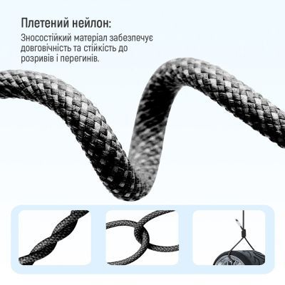 Дата кабель USB-C to Lightning 2.0m 27W PD FC black ColorWay (CW-CBPDCL068-BK)