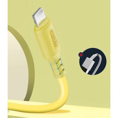Дата кабель USB 2.0 AM to USB-C 1.0m soft silicone yellow ColorWay (CW-CBUC043-Y)