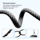 Дата кабель USB-C to USB-C 2.0m (braided cotton) (PD Fast Charging 60W) 3.0А black ColorWay (CW-CBPDCC068-BK)