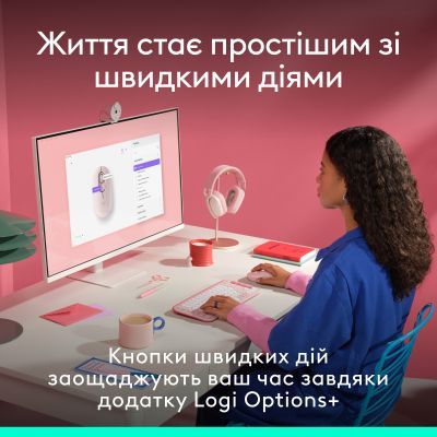 Мишка Logitech POP Mouse With Emoji Bluetooth Rose (910-007413)