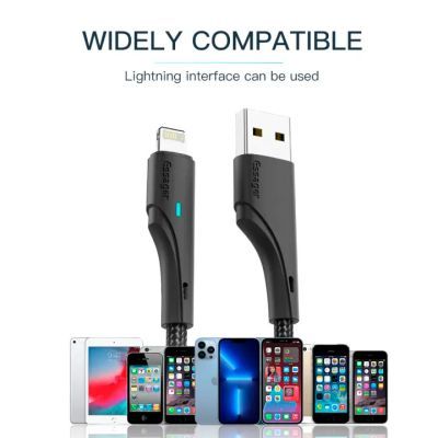 Дата кабель USB 2.0 AM to Lightning 1.0m 2.4A black Essager (EXCL-LS01)