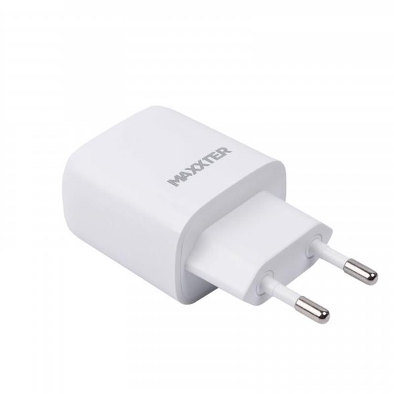 Мережевий зарядний пристрій Maxxter (1USBх3А) QC3.0 White + кабель Lightning (WC-PD-CtL-01)