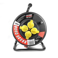 Подовжувач на котушці Stark CRP 2525-P 4 розетки, 25 м, чорно-червоний (242000002)