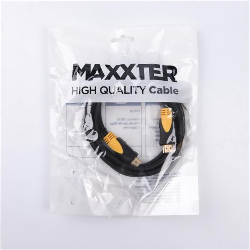 Кабель Maxxter HDMI - HDMI V 1.4 (M/M), 1 м, черный пакет (VP-HDMI-1M)