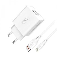Зарядний пристрій SkyDolphin SC30L (2USB, 2.1A) White + кабель Lightning (MZP-000112)