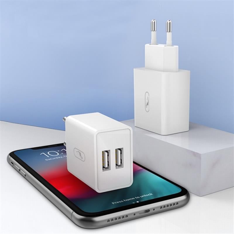 Зарядний пристрій SkyDolphin SC30V (2USB, 2.1A) White + кабель microUSB (SDMZP-000114)
