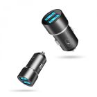 Автомобильное зарядное устройство SkyDolphin SZ02V Aluminium (2USB, 2.4A) Black + кабель microUSB (AZP-000073)