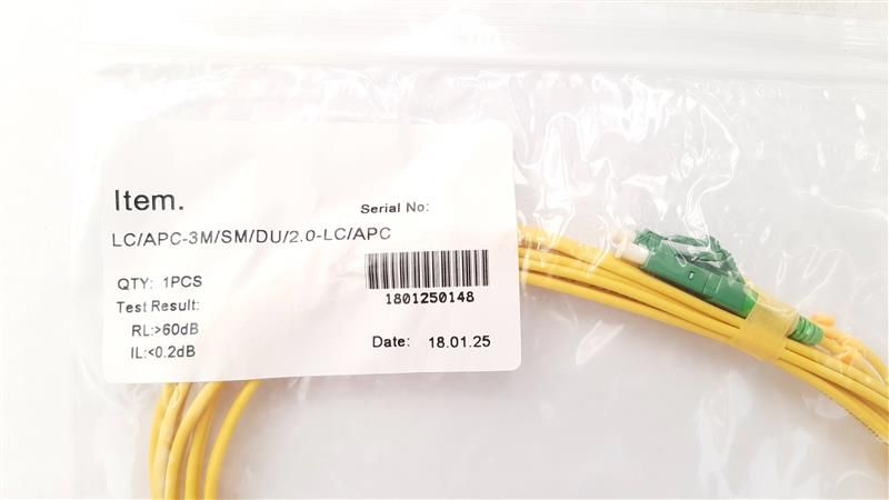 Патчкорд Abee ( LC/APC-LC/APC duplex, G657A, 2.0mm, 3m)