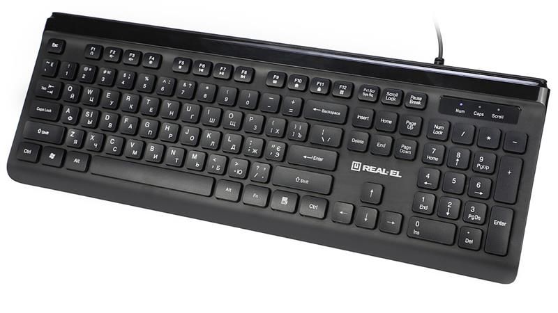 Клавіатура REAL-EL Comfort 7085 Ukr Black (EL123100032)