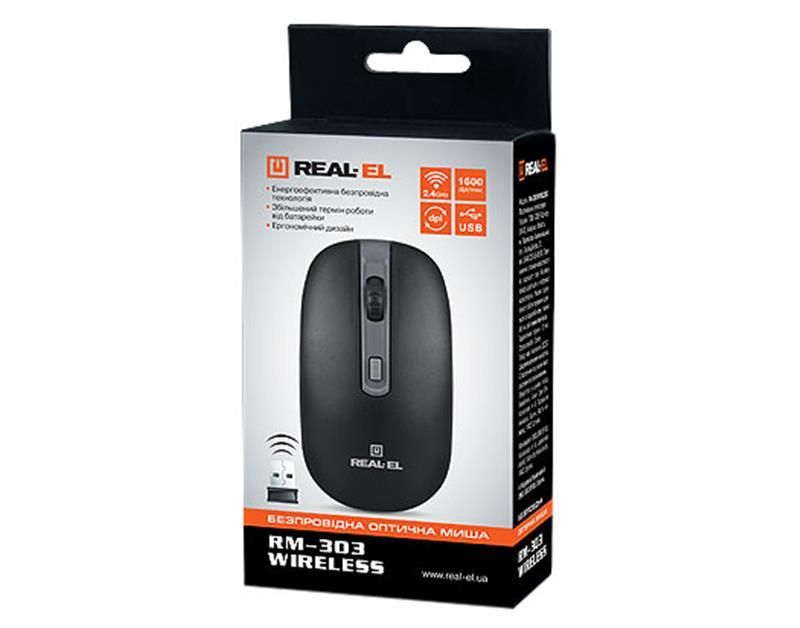 Миша бездротова REAL-EL RM-301 Wireless Black (EL123200022)