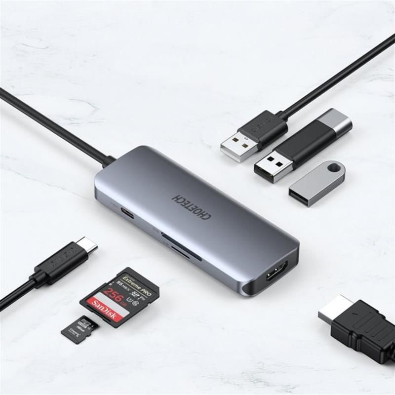 Концентратор Choetech 7 in 1 USB-C to HDMI Multiport Adapter (HUB-M19)